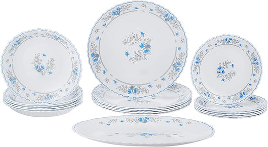 Luminarc DL7645 Opal Romantique Feston 19 Pieces Dinner Set, White, Opal
